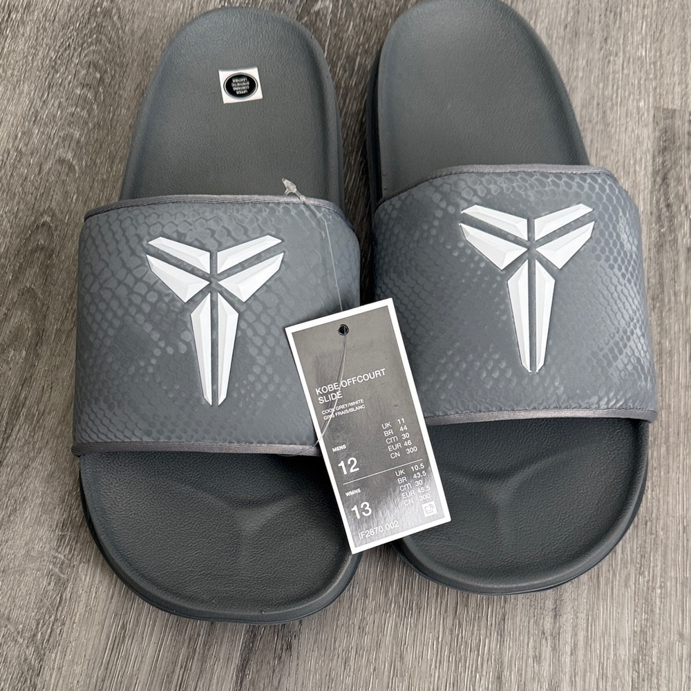 Nike Men's Grey Kobe Offcourt Slide Sandals
